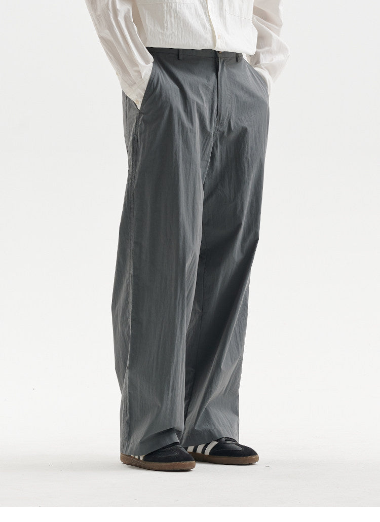 BUTTBILL Unisex Cotton-Nylon Double-Pleated Relaxed All-Season Trousers104