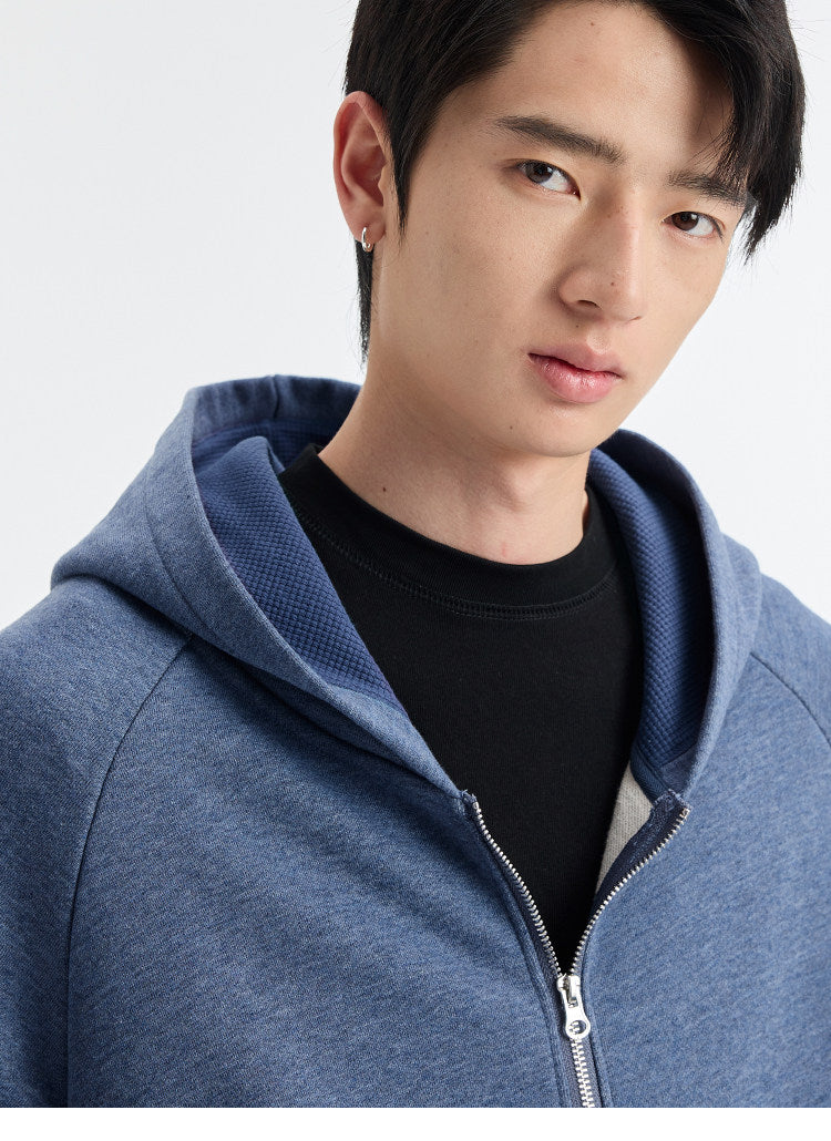 BUTTBILL SS26 Unisex Relaxed Heathered Zip-Up Hoodie050