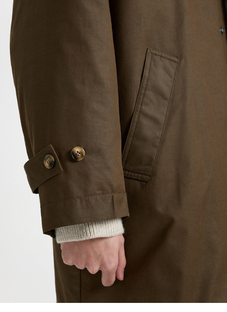 BUTTBILL Vintage Enzyme-Washed Long Coat – Relaxed Fit 3M Insulated Jacket with Double-Zip Closure#126