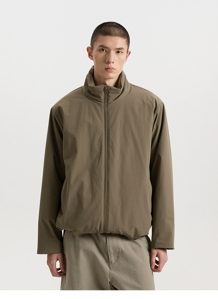 BUTTBILL Lightweight Water-Repellent Insulated Jacket – Relaxed Fit Stand Collar Padded Winter Coat#125