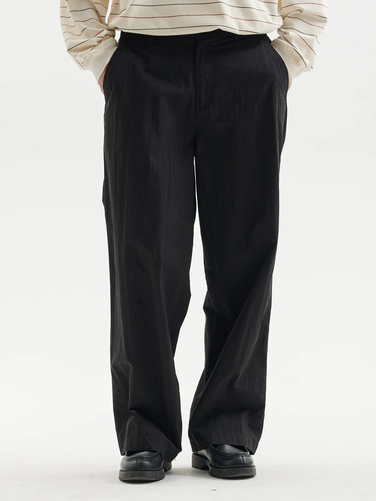 BUTTBILL Unisex Cotton-Nylon Double-Pleated Relaxed All-Season Trousers104