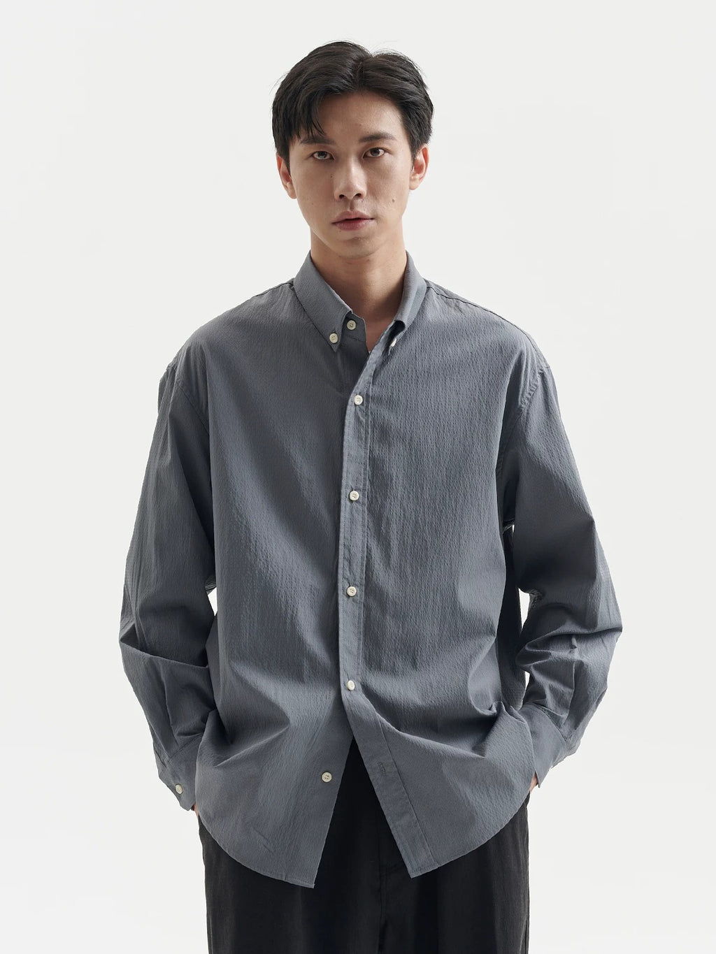 BUTTBILL  Relaxed Textured Plaid Nylon-Blend Overshirt110
