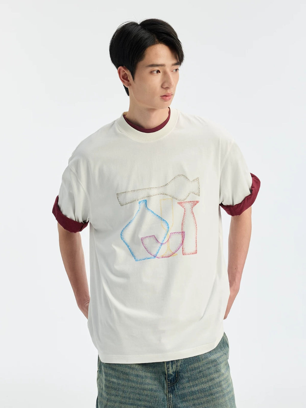 BUTTBILL SS26 Unisex Relaxed Sorona® Gradient Water-Based Print T-Shirt044