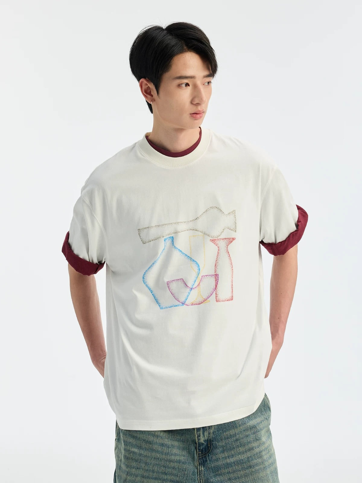 BUTTBILL SS26 Unisex Relaxed Sorona® Gradient Water-Based Print T-Shirt044