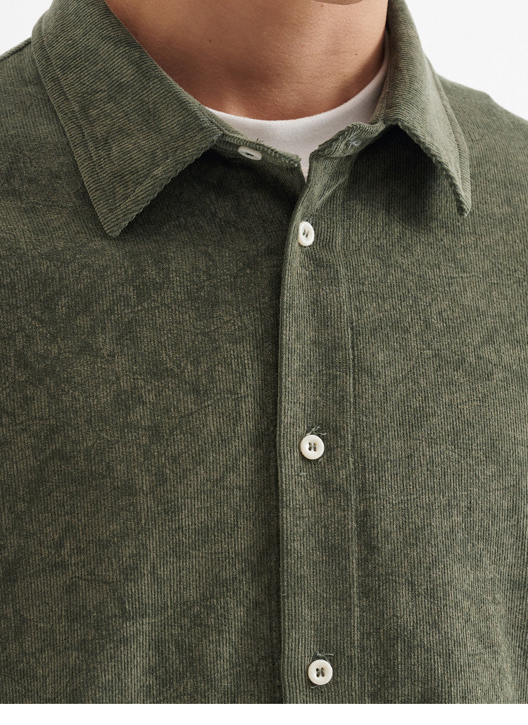 BUTTBILL Unisex 100% Cotton Corduroy Relaxed Overshirt078