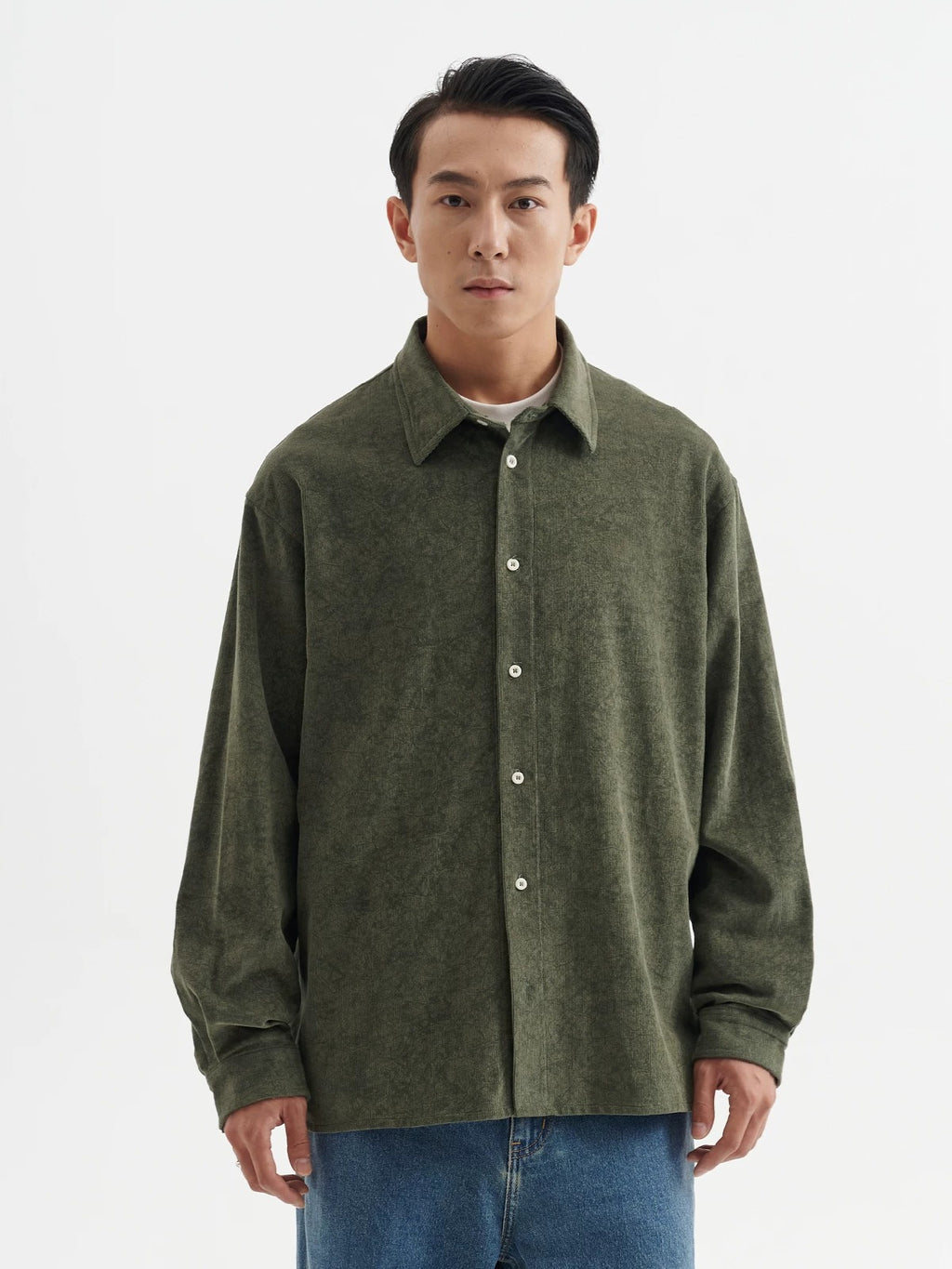 BUTTBILL Unisex 100% Cotton Corduroy Relaxed Overshirt078