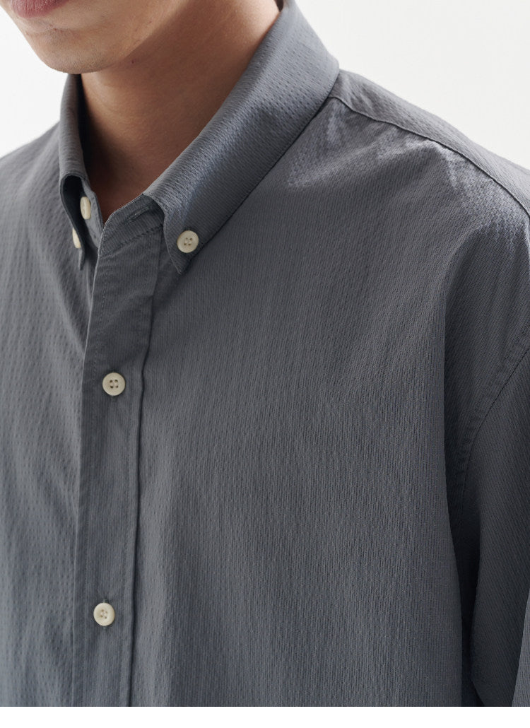 BUTTBILL  Relaxed Textured Plaid Nylon-Blend Overshirt110