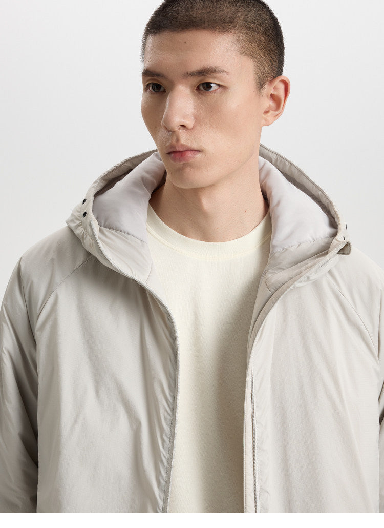 BUTTBILL Lightweight Water-Repellent Hooded Puffer Jacket – Relaxed Fit Insulated Winter Coat with Colorblock Design#127