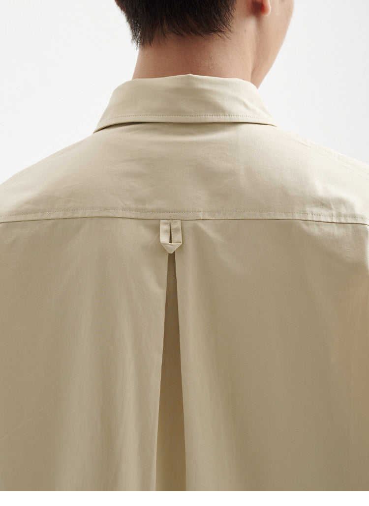 BUTTBILL Men's Minimalist Relaxed Long-Sleeve Button-Up Overshirt095