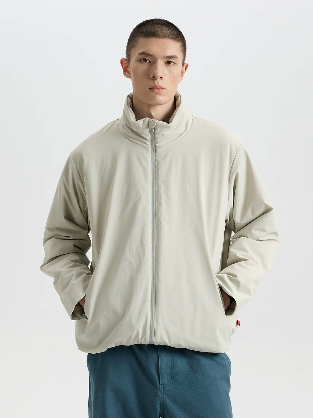 BUTTBILL Lightweight Water-Repellent Insulated Jacket – Relaxed Fit Stand Collar Padded Winter Coat#125