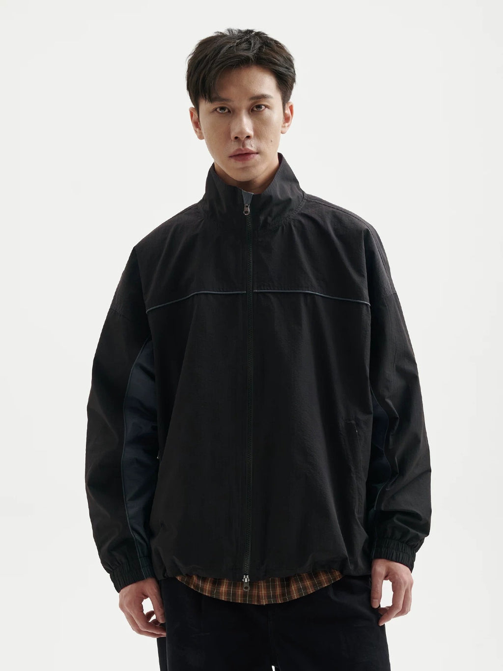 BUTTBILL Unisex Water-Repellent Retro Track Jacket with Mesh Lining093