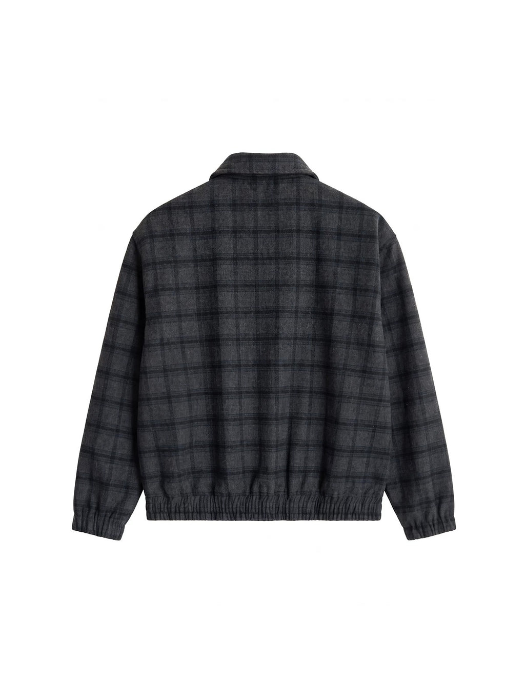 BUTTBILL Vintage Wool Relaxed Harrington Jacket with Classic Collar040