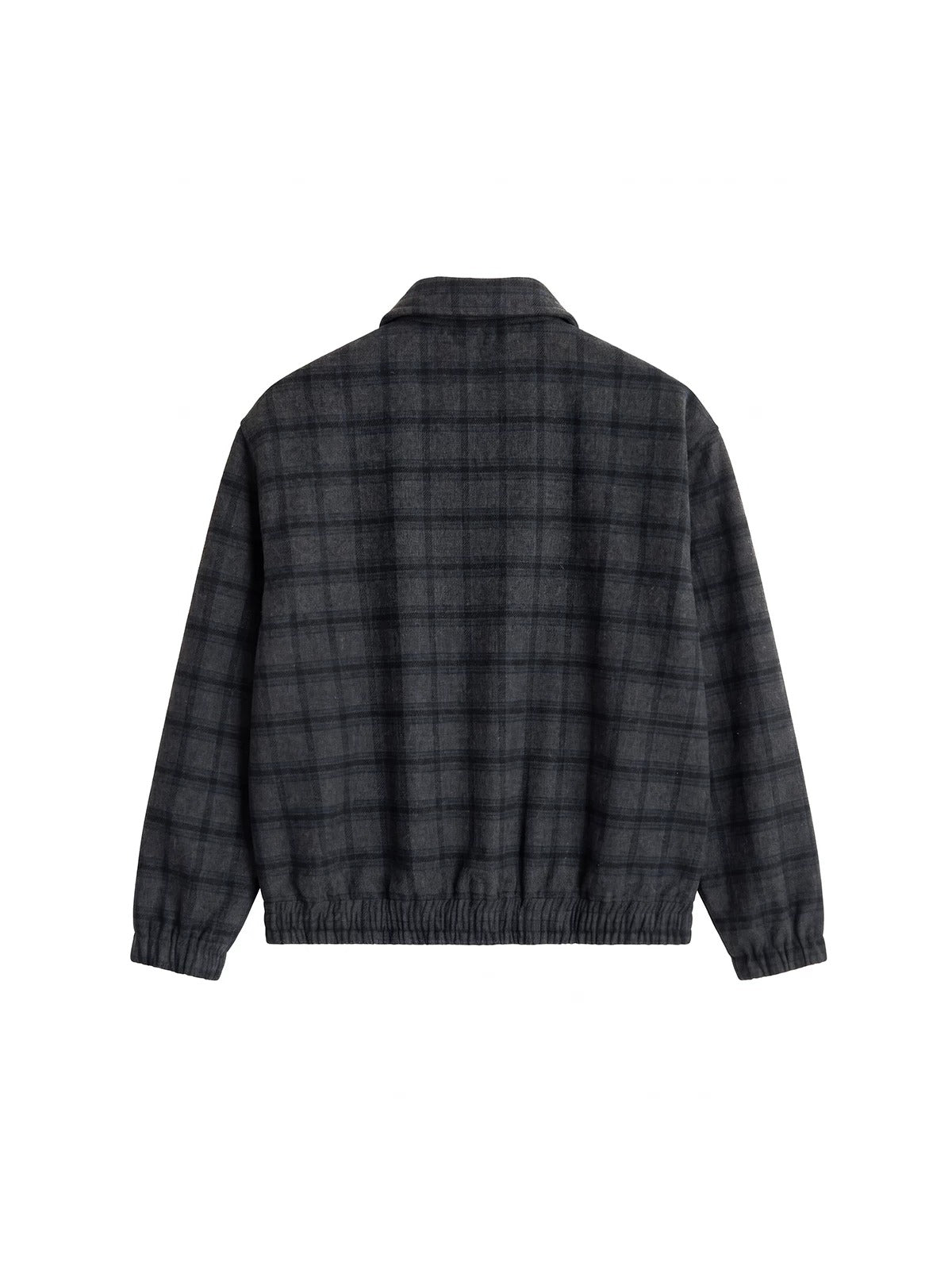 BUTTBILL Vintage Wool Relaxed Harrington Jacket with Classic Collar040