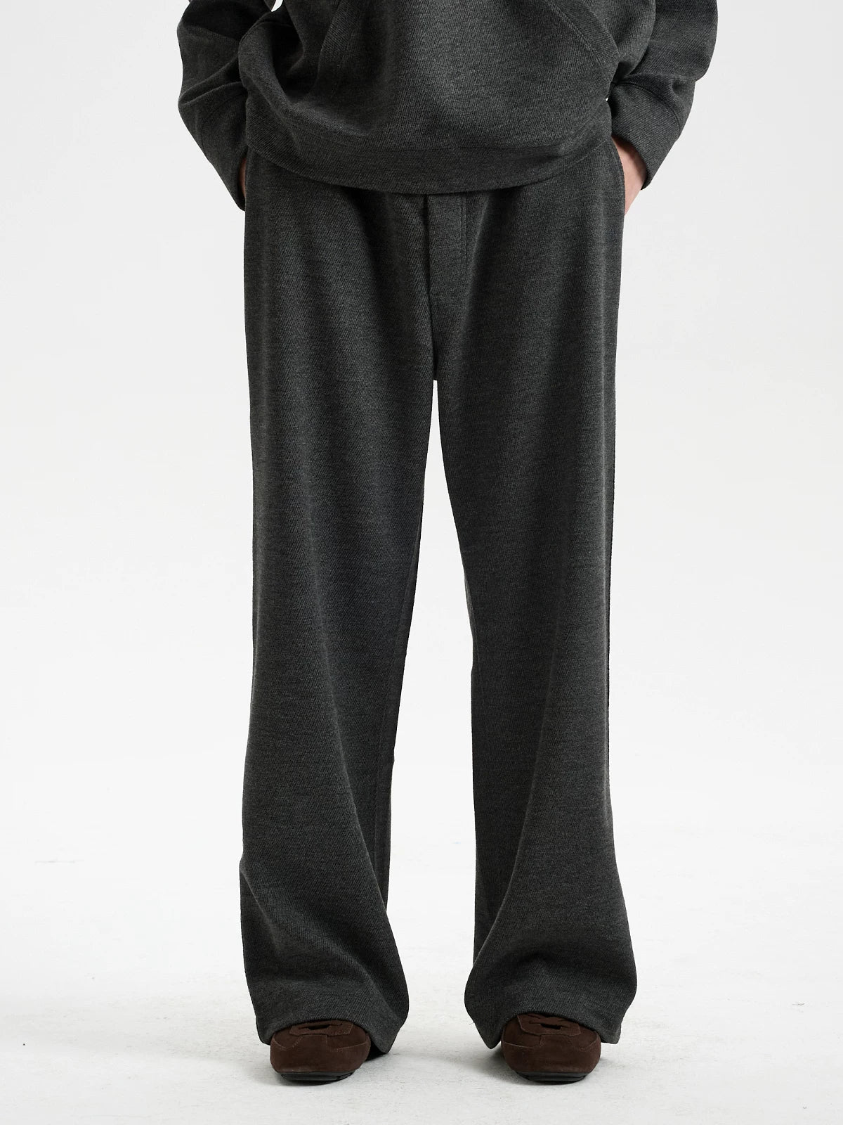 BUTTBILL Relaxed Straight-Leg Knit Pants – Soft Textured Wide-Leg Drawstring Trousers for Everyday Casual Wear#129