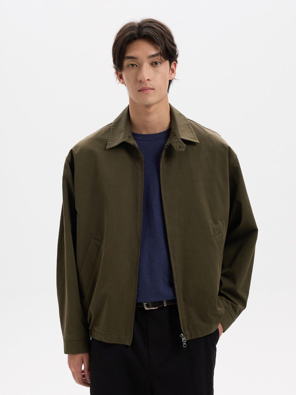 BUTTBILL Effortless Pima Cotton Fine Twill Two-Way Zip Jacket027