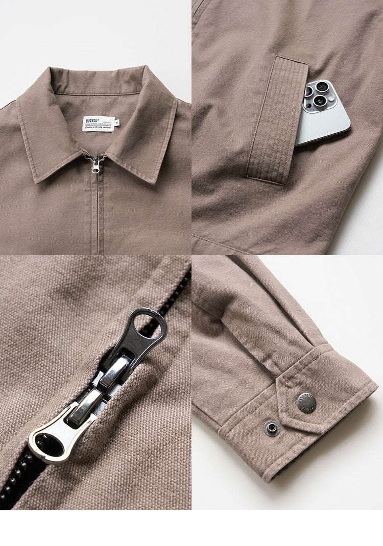 BUTTBILL Effortless 100% Cotton Enzyme-Washed Structured Jacket039