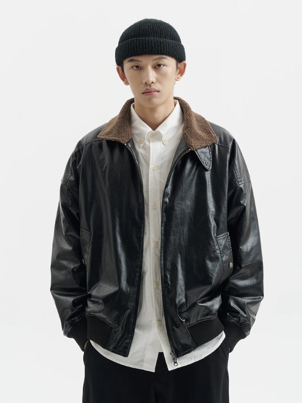 BUTTBILL FW25 Men's Heavyweight Faux Shearling Leather Thinsulate™ Jacket053