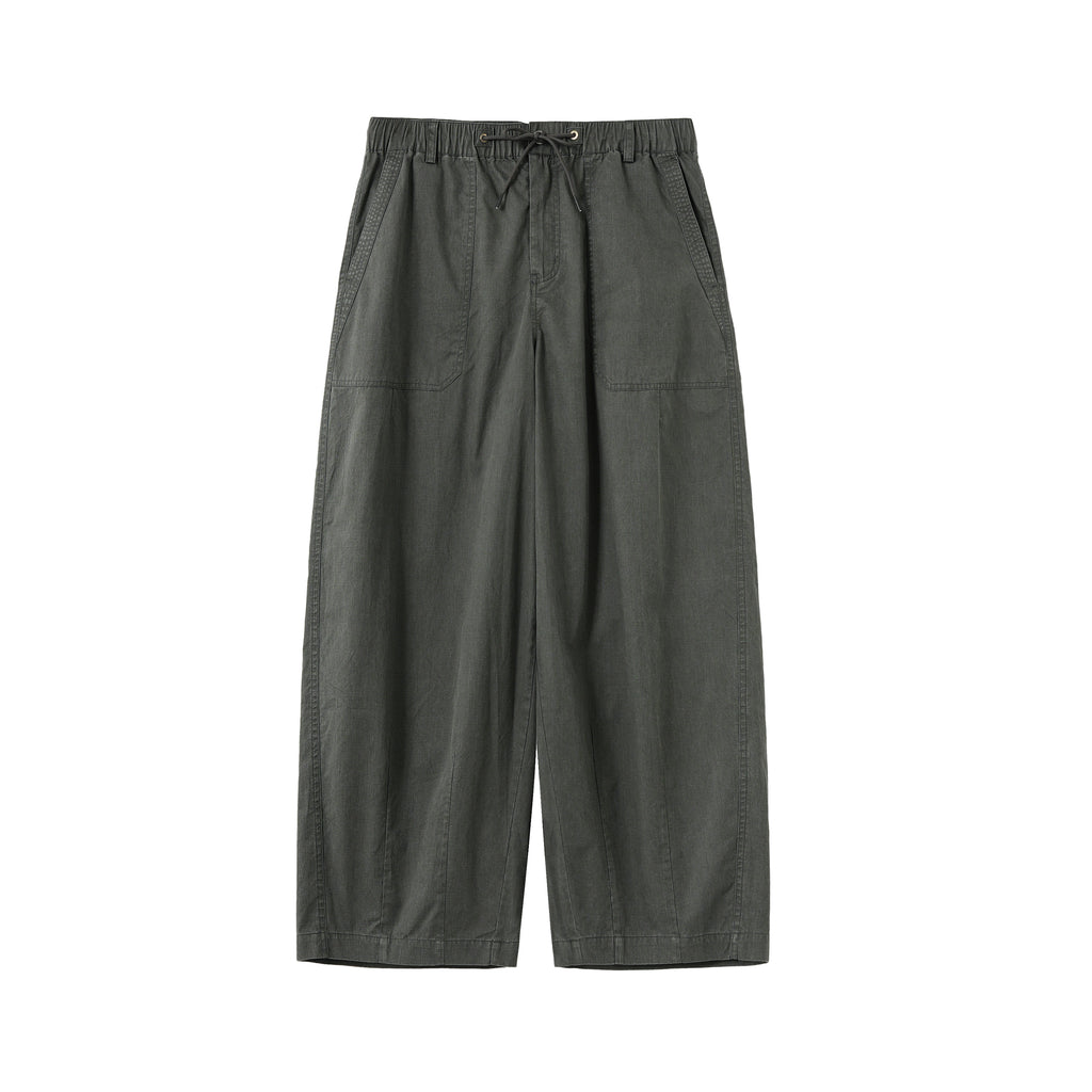 BUTTBILL Retro Enzyme-Washed Relaxed Silhouette Straight Deck Pants