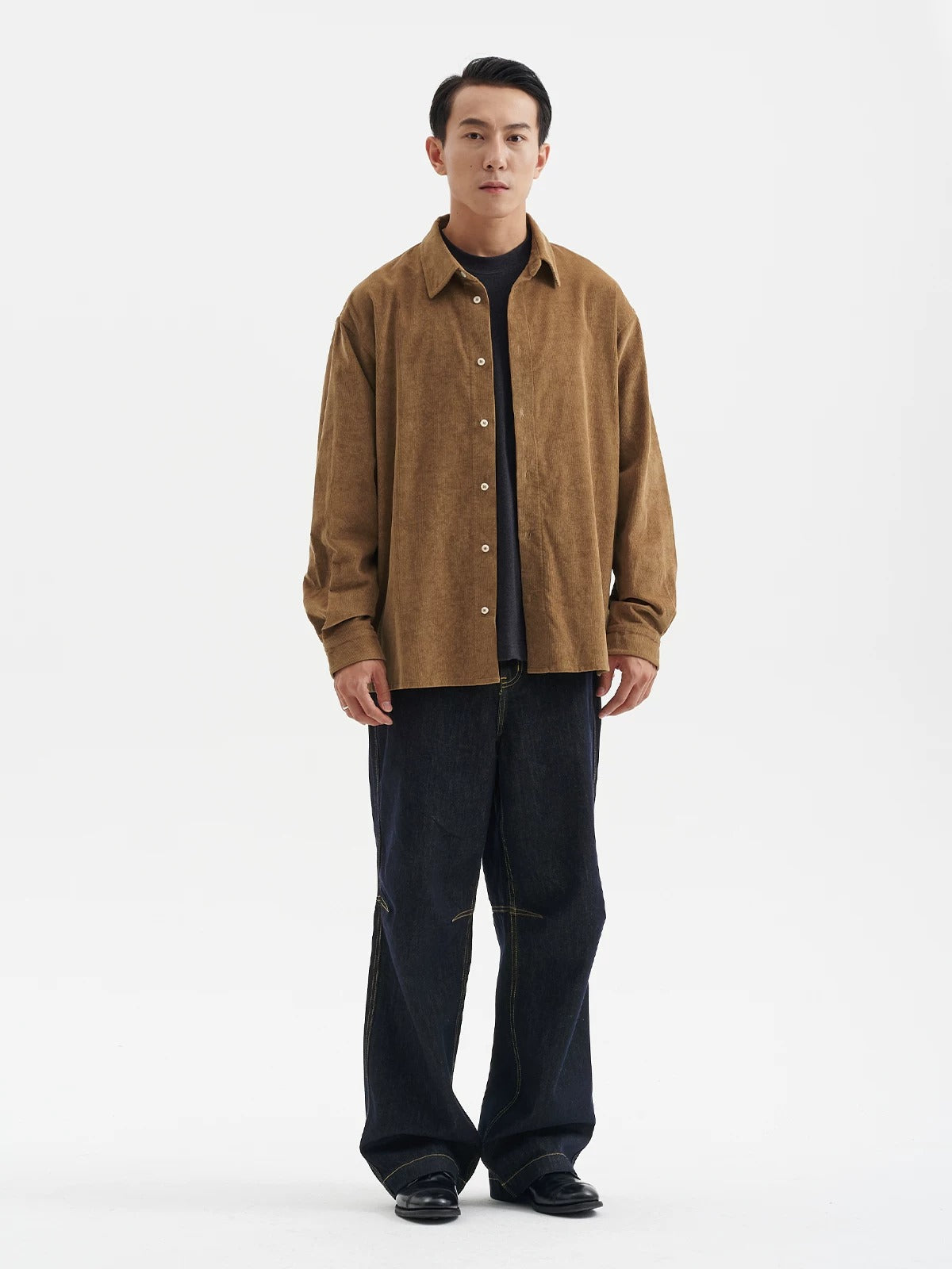 BUTTBILL Unisex 100% Cotton Corduroy Relaxed Overshirt078
