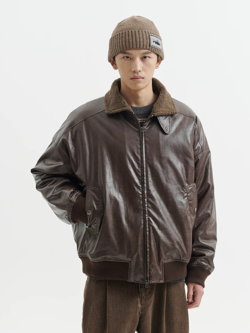 BUTTBILL FW25 Men's Heavyweight Faux Shearling Leather Thinsulate™ Jacket053