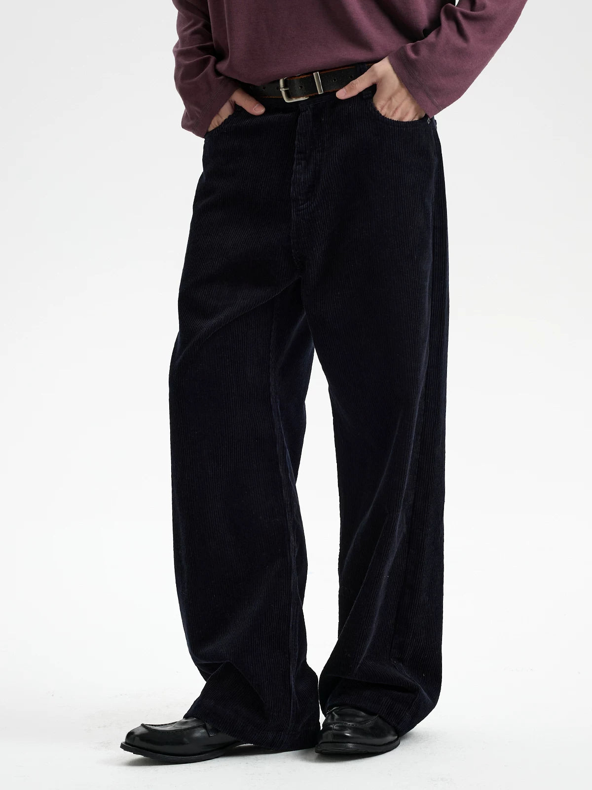 BUTTBILL Vintage Washed 100% Cotton Corduroy Pants – Textured Relaxed Straight-Leg Casual Trousers#128