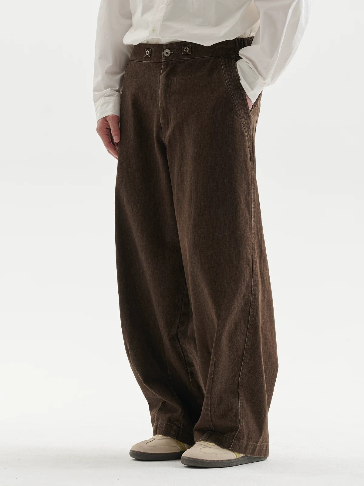 BUTTBILL Unisex Vintage Washed Wide-Leg Casual Trousers113