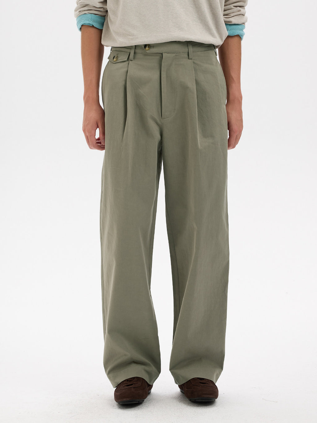 BUTTBILL Unisex Old Money Pima Cotton Staple Trousers