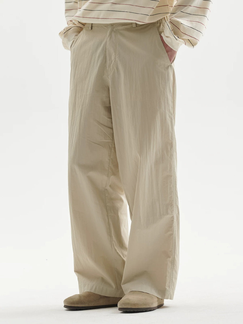 BUTTBILL Unisex Cotton-Nylon Double-Pleated Relaxed All-Season Trousers104