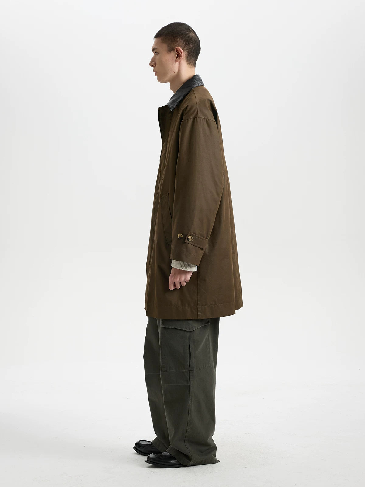 BUTTBILL Vintage Enzyme-Washed Long Coat – Relaxed Fit 3M Insulated Jacket with Double-Zip Closure#126