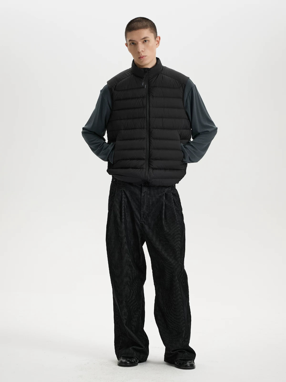 BUTTBILL Lightweight 90% White Duck Down Vest – Water-Repellent Quilted Stand Collar Puffer Gilet#137