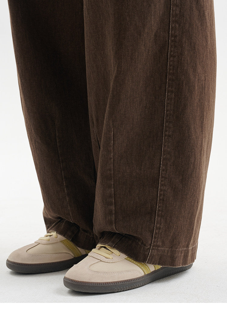 BUTTBILL Unisex Vintage Washed Wide-Leg Casual Trousers113