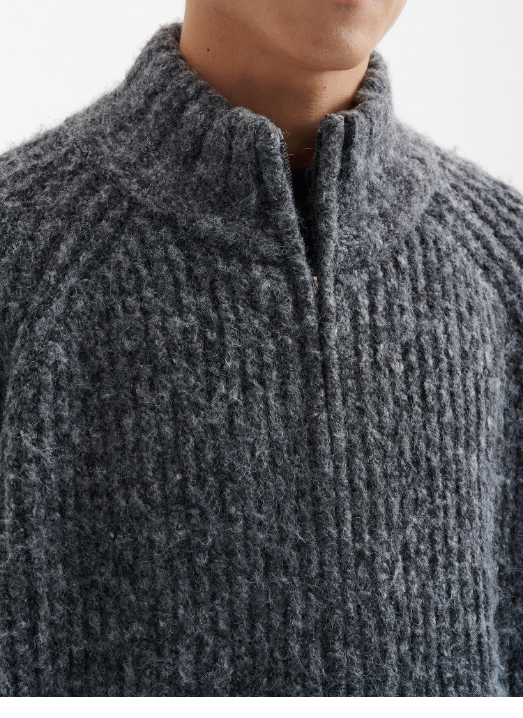 BUTTBILL Unisex Heavyweight Fisherman's Rib Relaxed Cardigan084