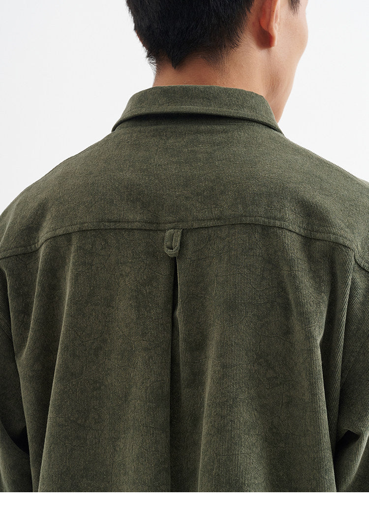 BUTTBILL Unisex 100% Cotton Corduroy Relaxed Overshirt078