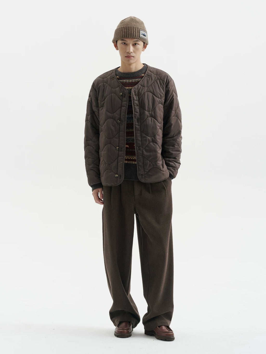 BUTTBILL FW25 Unisex Heavyweight Woolen Relaxed-Silhouette Trousers064