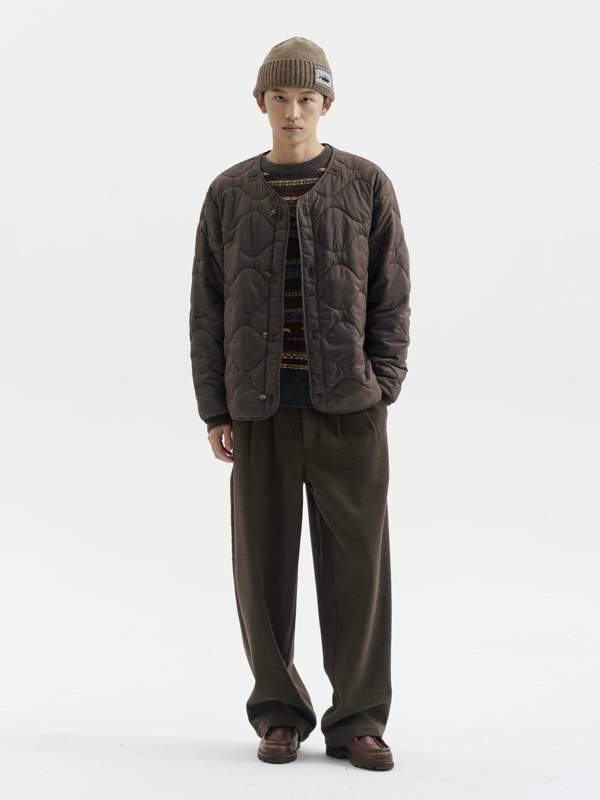 BUTTBILL FW25 Unisex Heavyweight Woolen Relaxed-Silhouette Trousers064