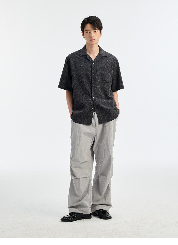 BUTTBILL SS26 Unisex Melange Linen Short-Sleeve Overshirt