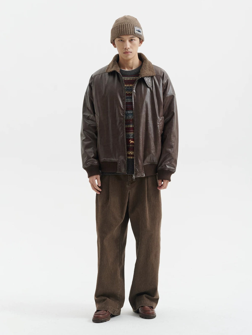 BUTTBILL FW25 Unisex Enzyme-Washed Pleated Relaxed Trousers056