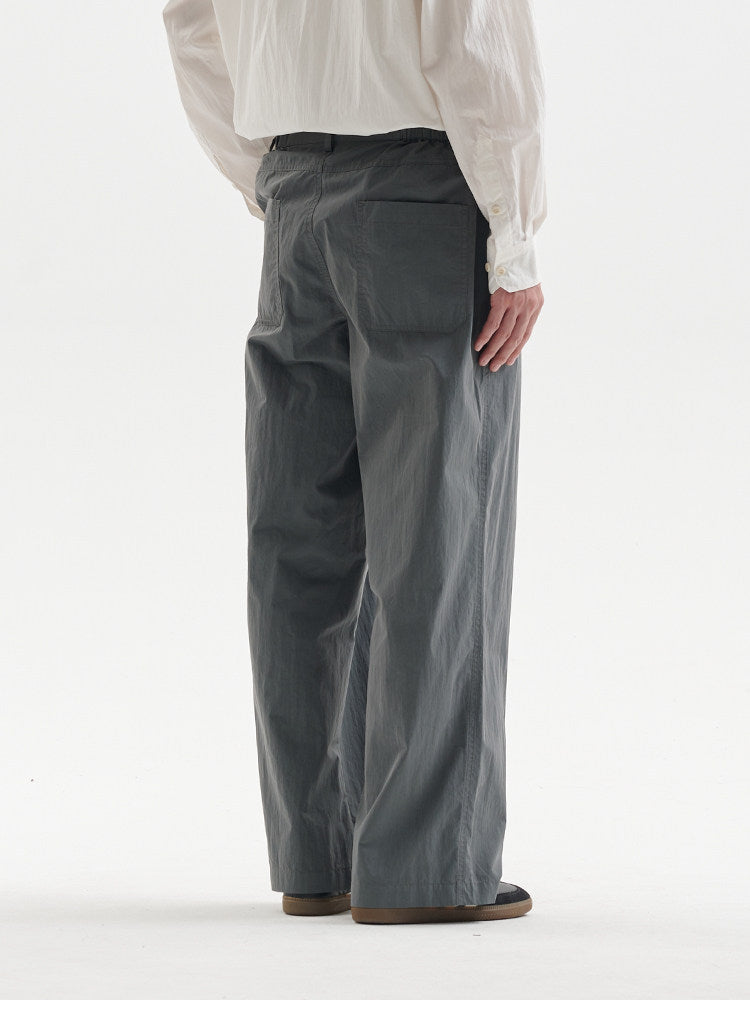 BUTTBILL Unisex Cotton-Nylon Double-Pleated Relaxed All-Season Trousers104