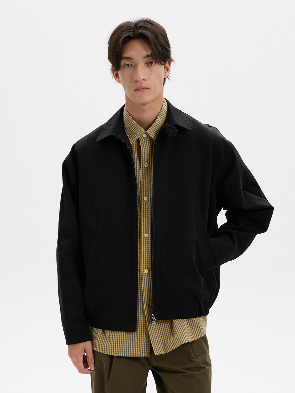 BUTTBILL Effortless Pima Cotton Fine Twill Two-Way Zip Jacket027