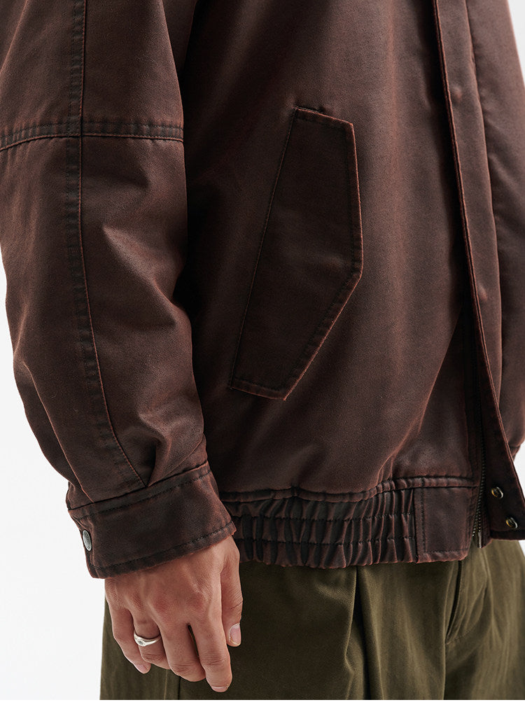 BUTTBILL FW25 Men's Enzyme-Washed 3M™ Thinsulate™ Faux Shearling Collar Jacket070