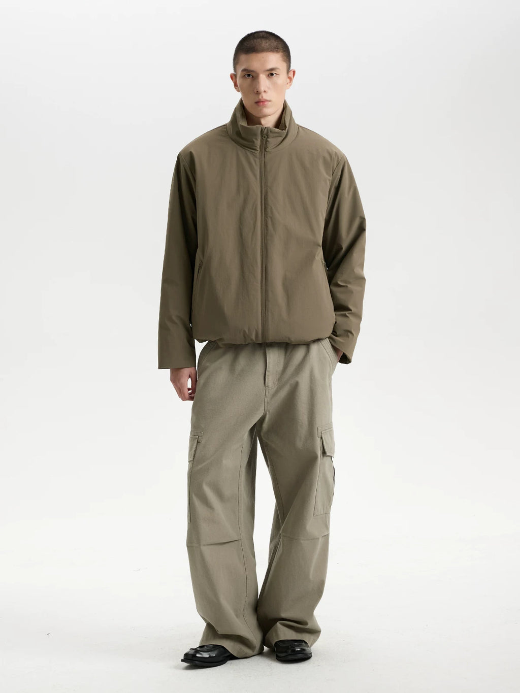 BUTTBILL Vintage Enzyme-Washed Cotton Cargo Pants – Relaxed Straight-Leg Multi-Pocket Workwear Trousers#124