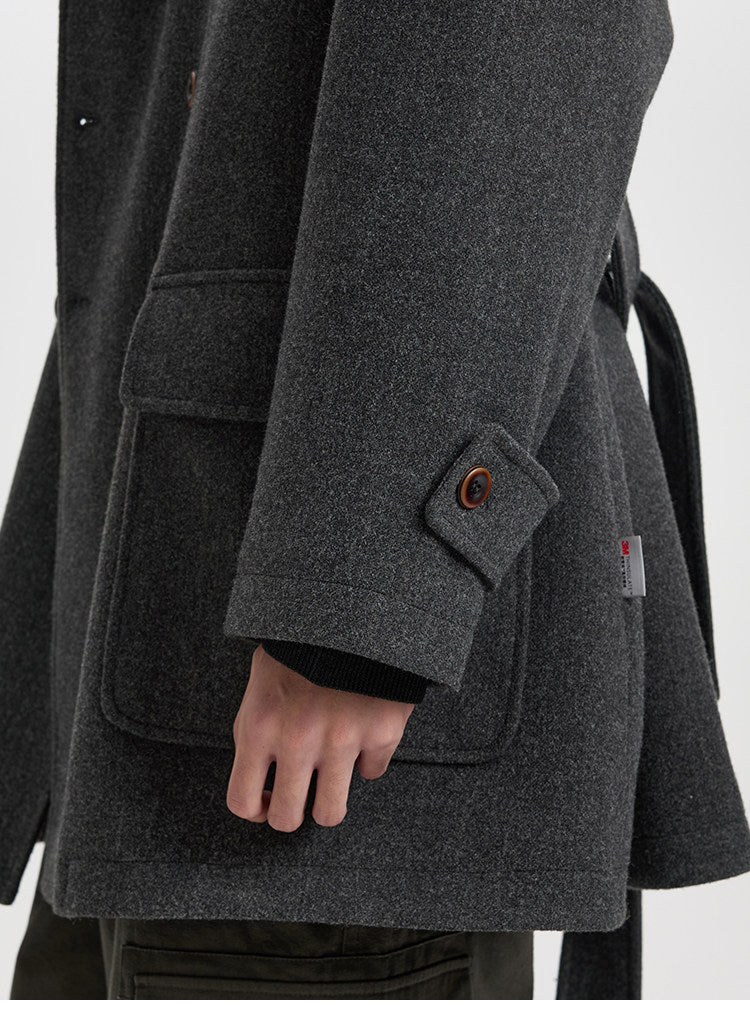 BUTTBILL Vintage Wool-Blend Double-Breasted Coat – Relaxed Fit Insulated Mid-Length Lapel Winter Jacket#135