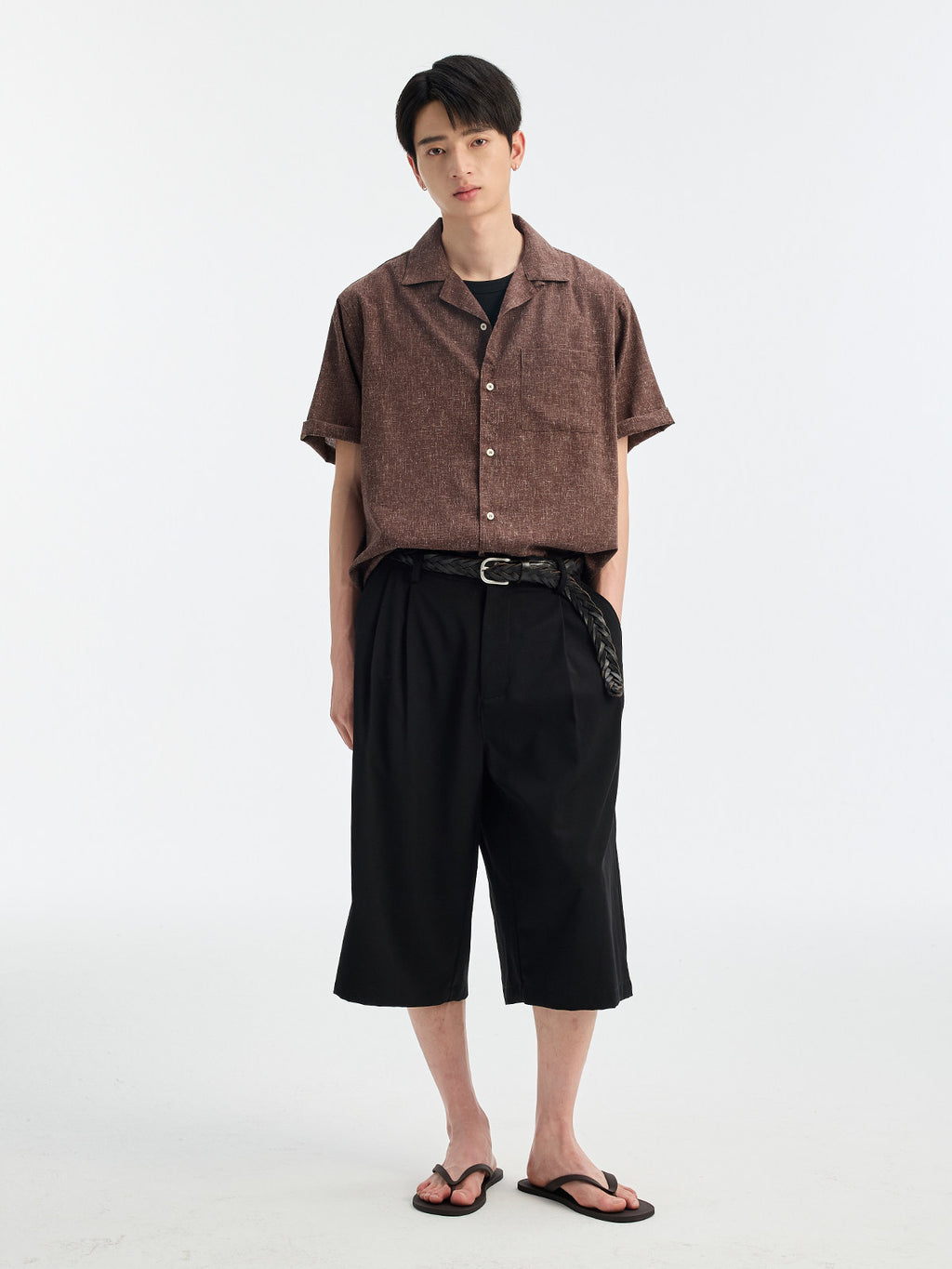 BUTTBILL SS26 Unisex Melange Linen Short-Sleeve Overshirt