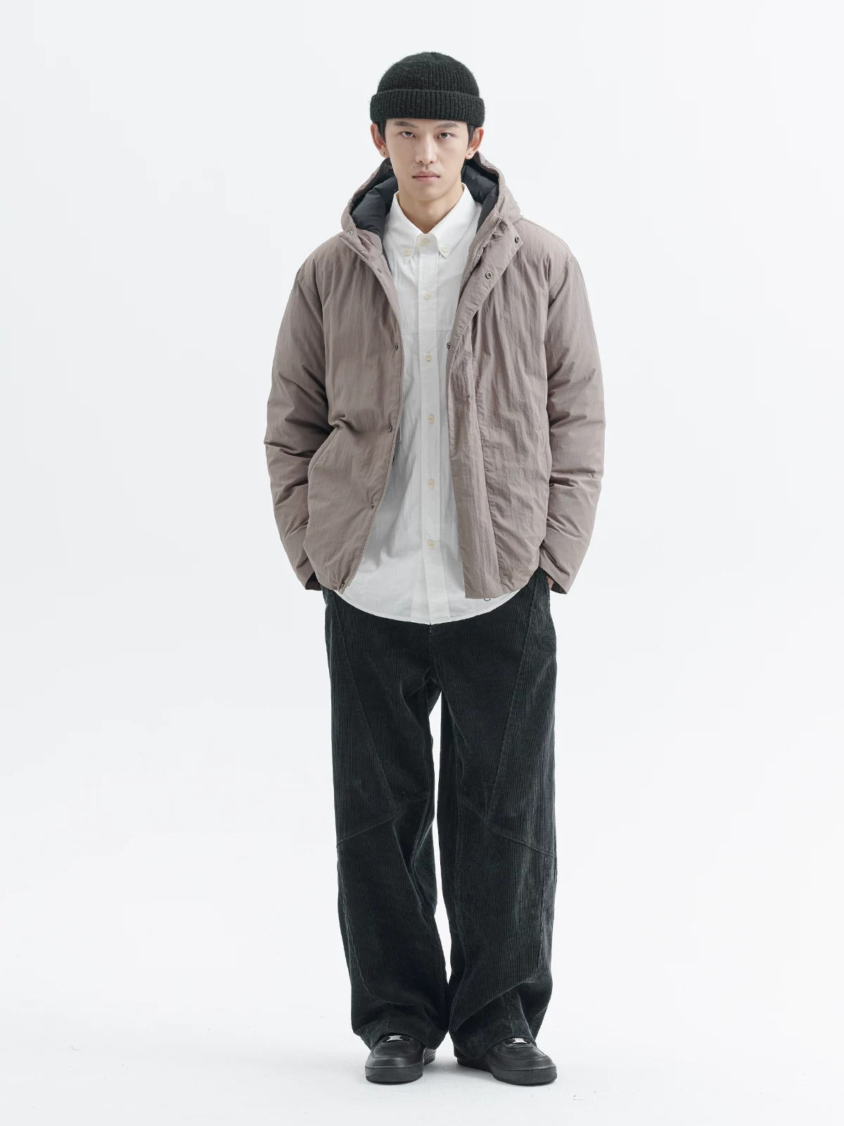 BUTTBILL FW25 Unisex 100% Cotton 8-Wale Corduroy Paneled Straight Trousers055