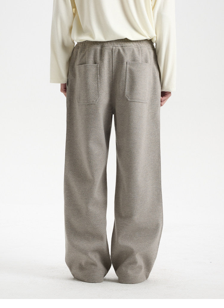 BUTTBILL Relaxed Straight-Leg Knit Pants – Soft Textured Wide-Leg Drawstring Trousers for Everyday Casual Wear#129