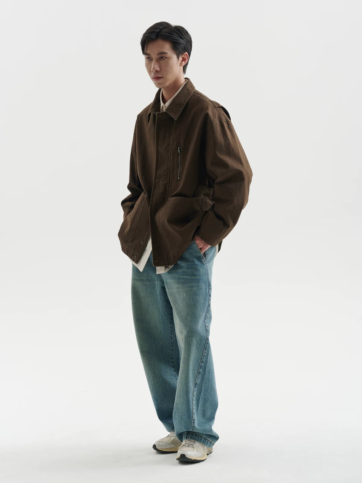 BUTTBILL Men's Faded Heavyweight Cotton Canvas Pocket Jacket107