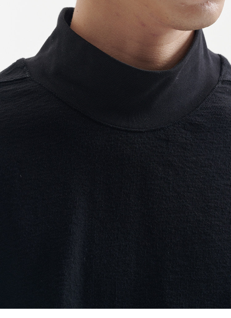 BUTTBILL Unisex Textured Combed Cotton Relaxed Long-Sleeve Tee090