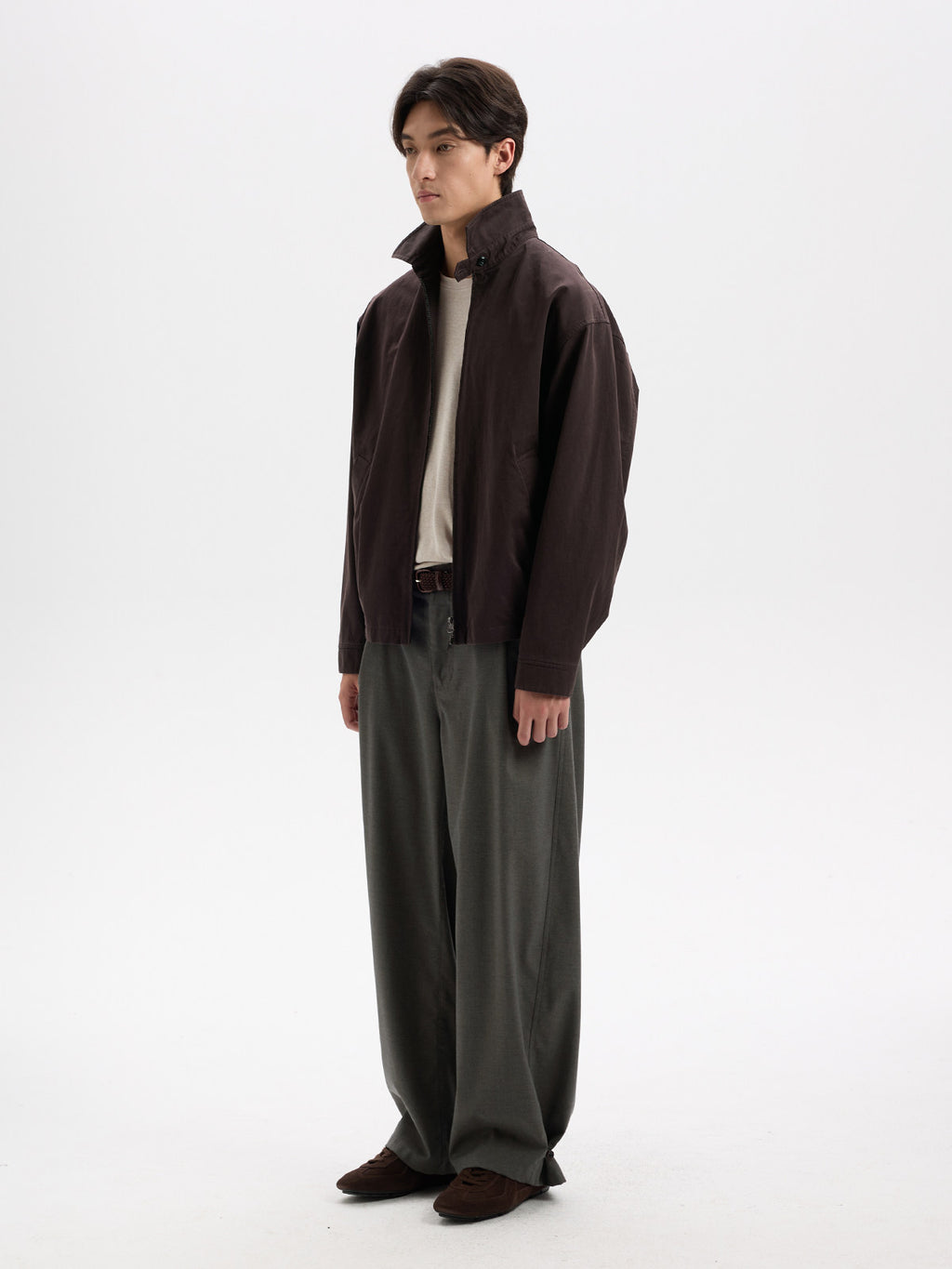 BUTTBILL Effortless Pima Cotton Fine Twill Two-Way Zip Jacket027