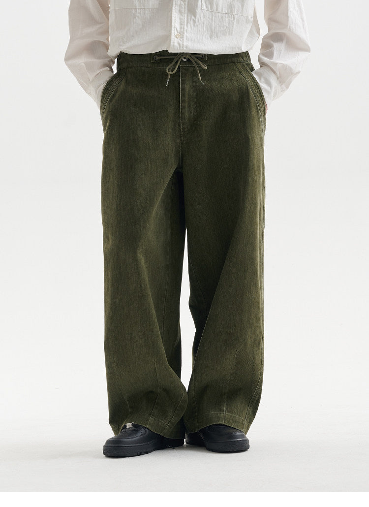 BUTTBILL Unisex Vintage Washed Wide-Leg Casual Trousers113
