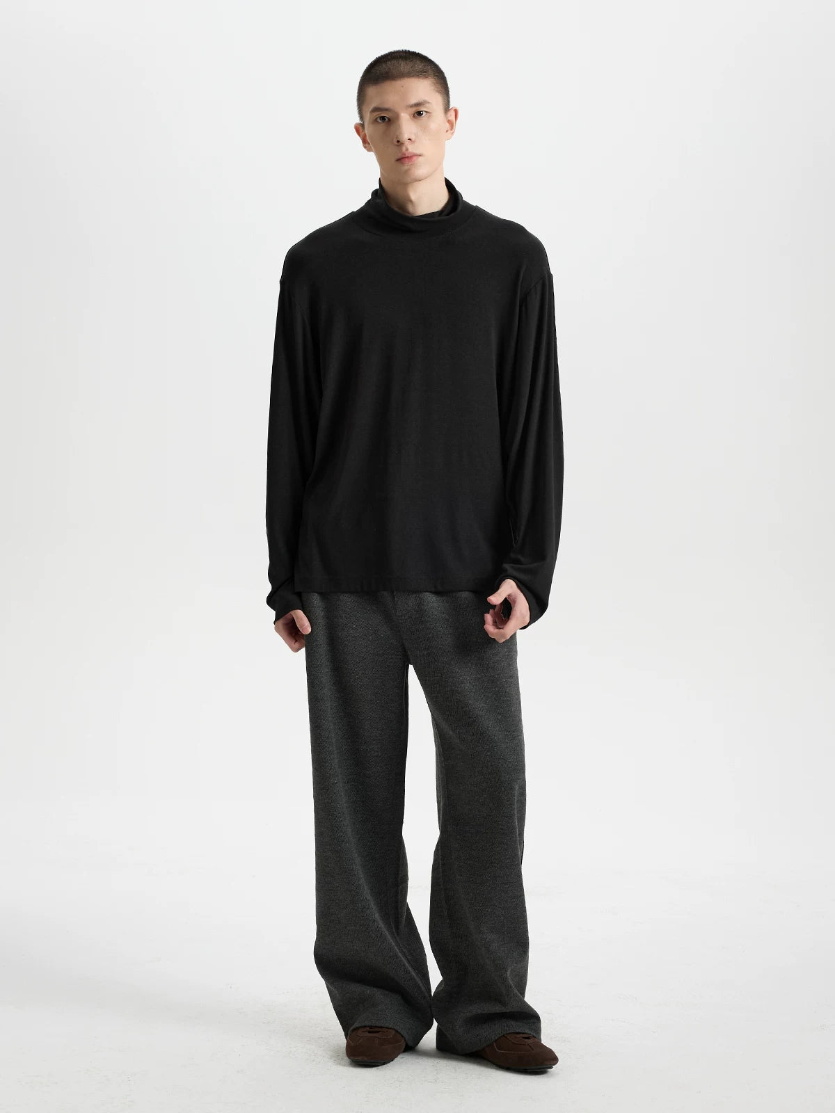 BUTTBILL Relaxed Straight-Leg Knit Pants – Soft Textured Wide-Leg Drawstring Trousers for Everyday Casual Wear#129